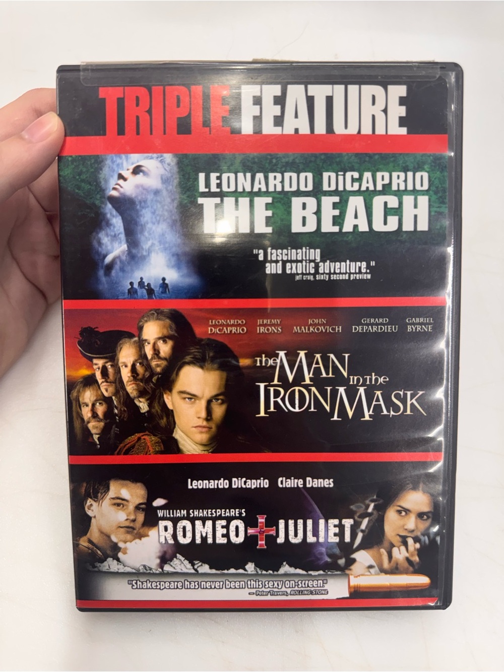 Triple Feature: The Beach, The Man In The Iron Mask, Romeo & Juliet DVD Tested